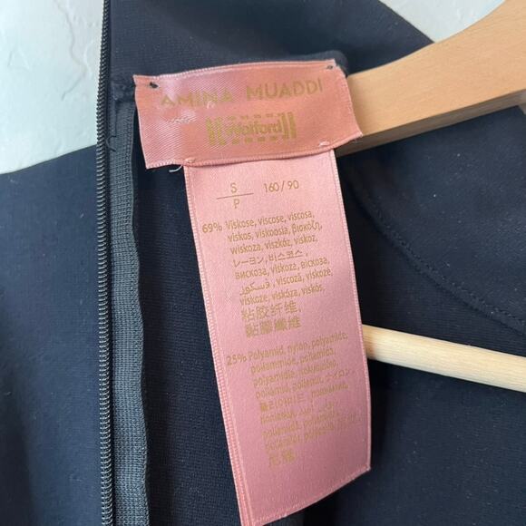 Amina Muaddi x Wolford Dress Black Turtleneck Long Sleeve Midi Dress Size Small - Picture 5 of 11